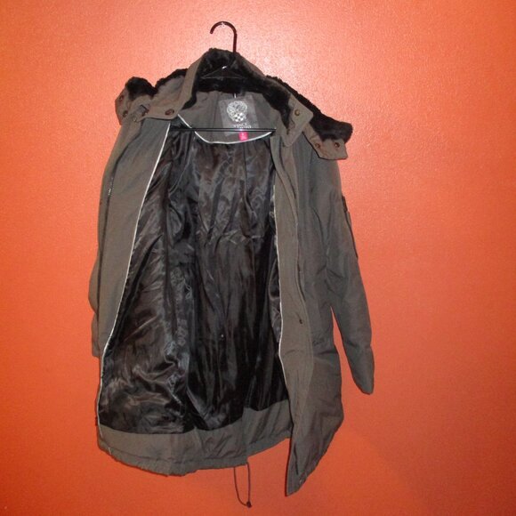 Vince Camuto Woman X Small Full Zip PocketsFeather Down Faux Fur Hooded Coat - Picture 4 of 11